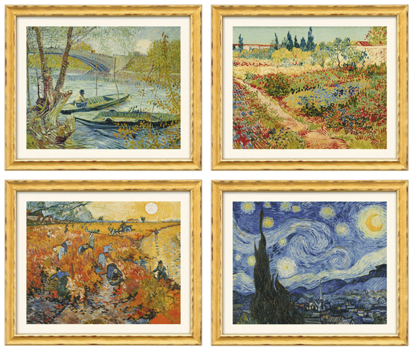 Vincent van Gogh: 4 Landschaftsbilder im Set