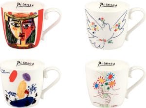 Pablo Picasso: 4 Becher mit Künstlermotiven im Set, Porzellan