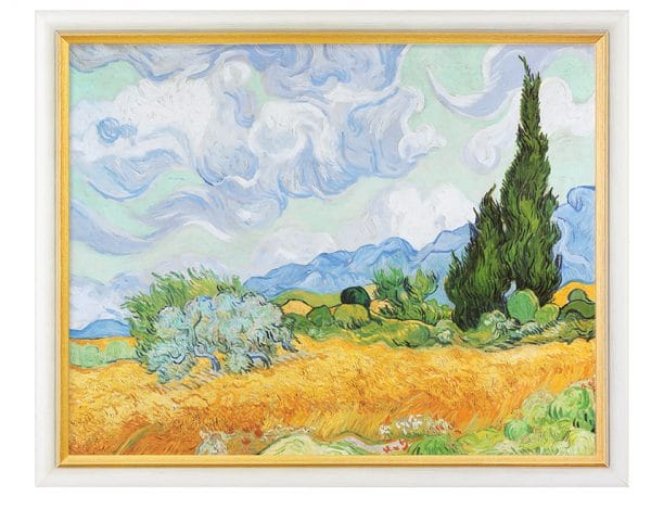 Vincent van Gogh: Bild “Weizenfeld mit Zypressen” (1889), gerahmt